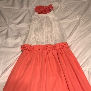 Backless halter top dress